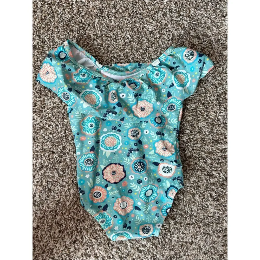 ❤️RuffleButts Baby Girl Island Dream Scallop Swimsuit